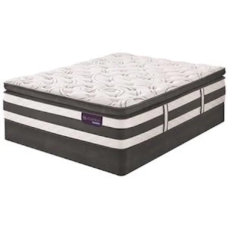 Queen Super Pillow Top Hybrid Quilted Mattress and Low Profile StabL-Base Foundation